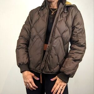 076 Eddie Bauer Goose down "Skyliner" coat Brown